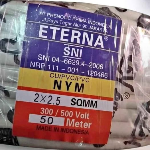 Building Materials - Eterna Electrical Wire SNI 2 Core 2.5mm 50M - Negotiable